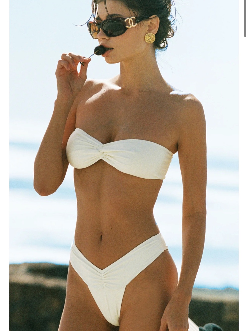 Hard Swimwear: CELINE IVORY - CHEEKY BIKINI BOTTOM